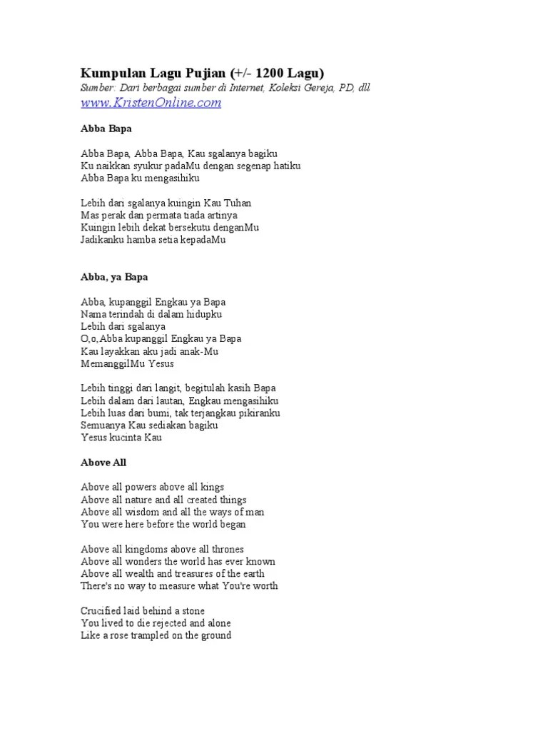 Kumpulan Lagu Pujian 1200 Lagu | PDF