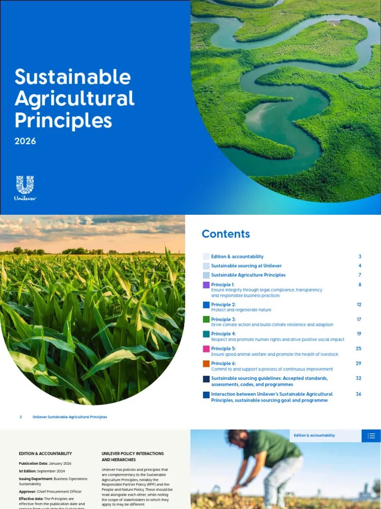 Unilever Sustainable Principles 2026 PDF Supply Chain 1