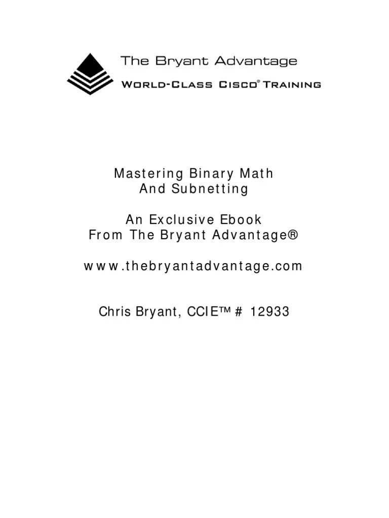 Mastering Binary Math And Subnetting | PDF | Areas Of Computer Science ...