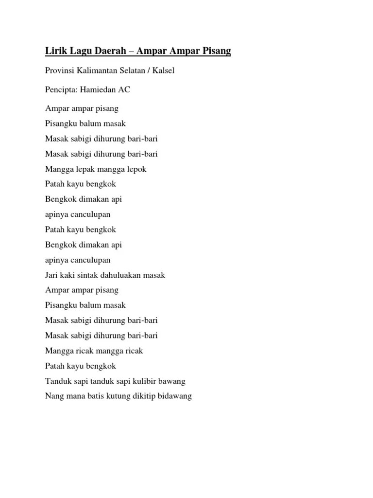 Now, listen to all your favourite songs,. Ampar Ampar Pisang Pdf