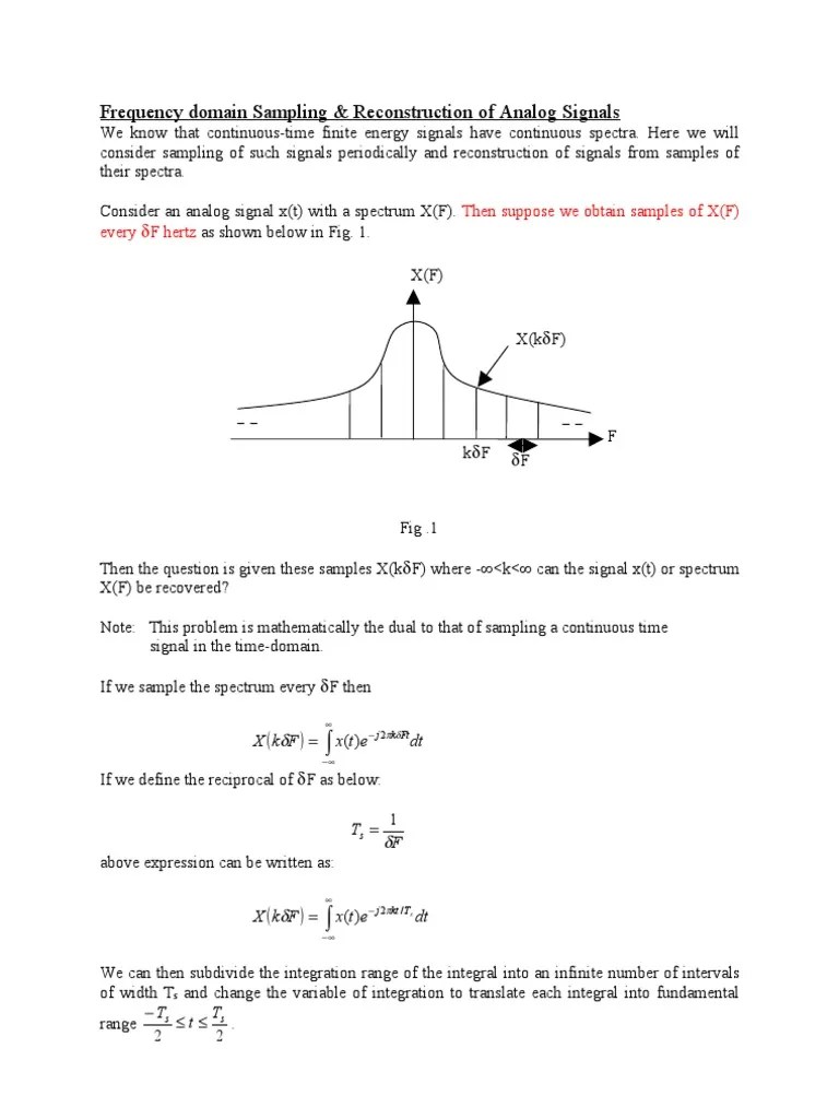 Frequency Domain Sampling & Reconstruction Of Analog Signals | PDF ...