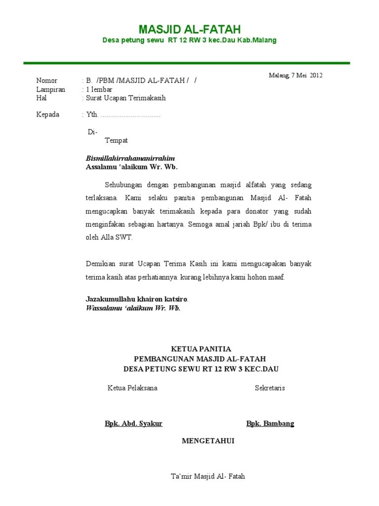 Surat Pengantar Lpj 2 Cute766