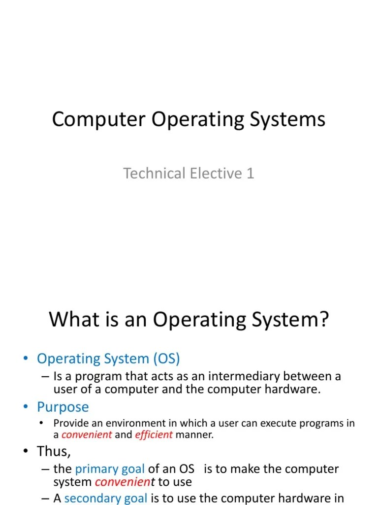 Lecture 1 Computer Operating Systems | PDF | Operating System | Process ...