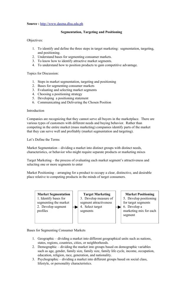Segmentation Targeting And Positioning | PDF | Market Segmentation | Market (Economics)
