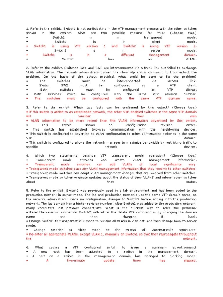 Chapter 4 Answers | PDF | Network Switch | Networks