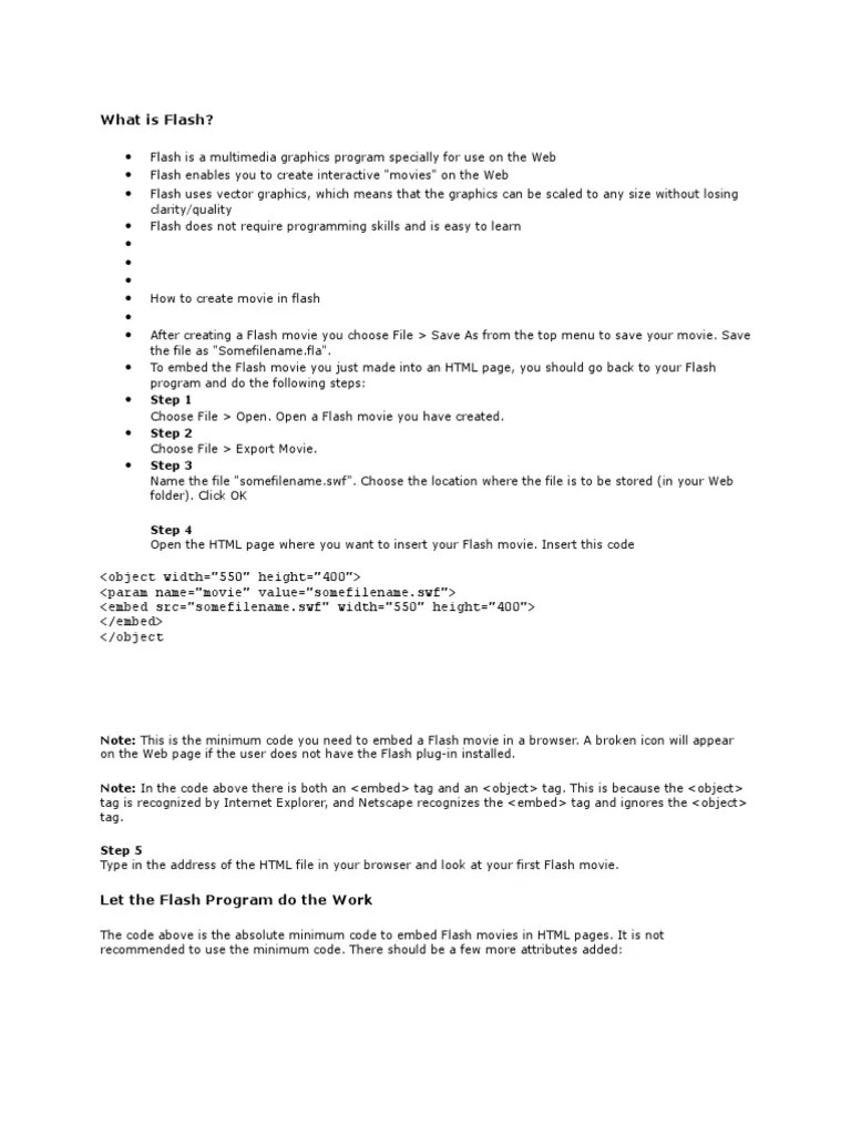 How2 Add Flash | PDF | Adobe Flash | Html