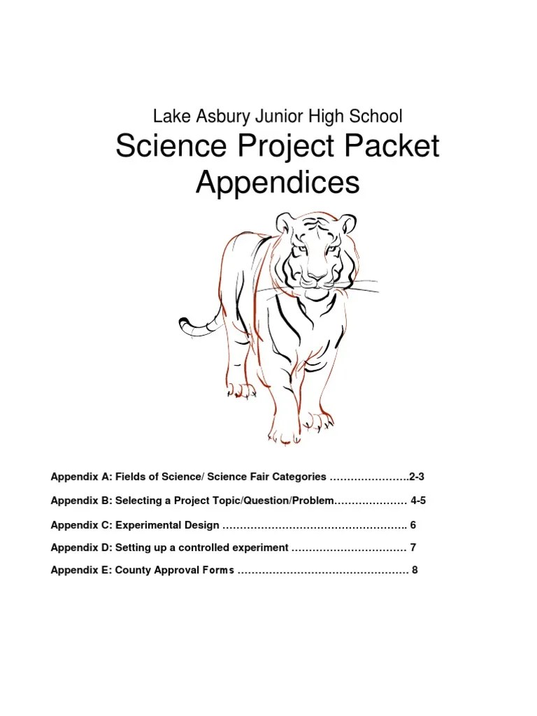 Science Project Packet Appendices: Lake Asbury Junior High School | PDF ...