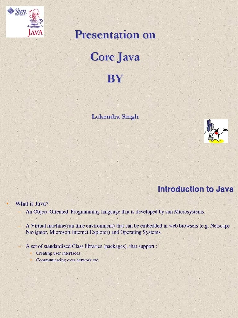 Core Java Presentation: Introduction To Java Features, Object-Oriented ...
