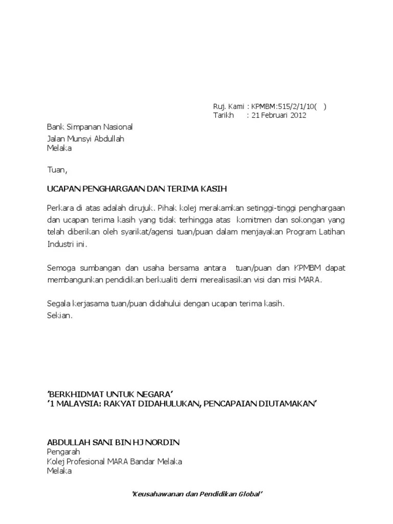 15.01.2022 · contoh surat lamaran kerja. Surat Ucapan Penghargaan Dan Terima Kasih Letter 7saudara Com