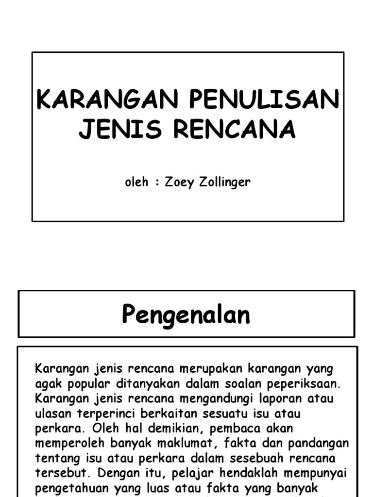 Baca versi flipbook dari modul praktis bahasa melayu kertas 1. Karangan Penulisan Jenis Rencana Pdf