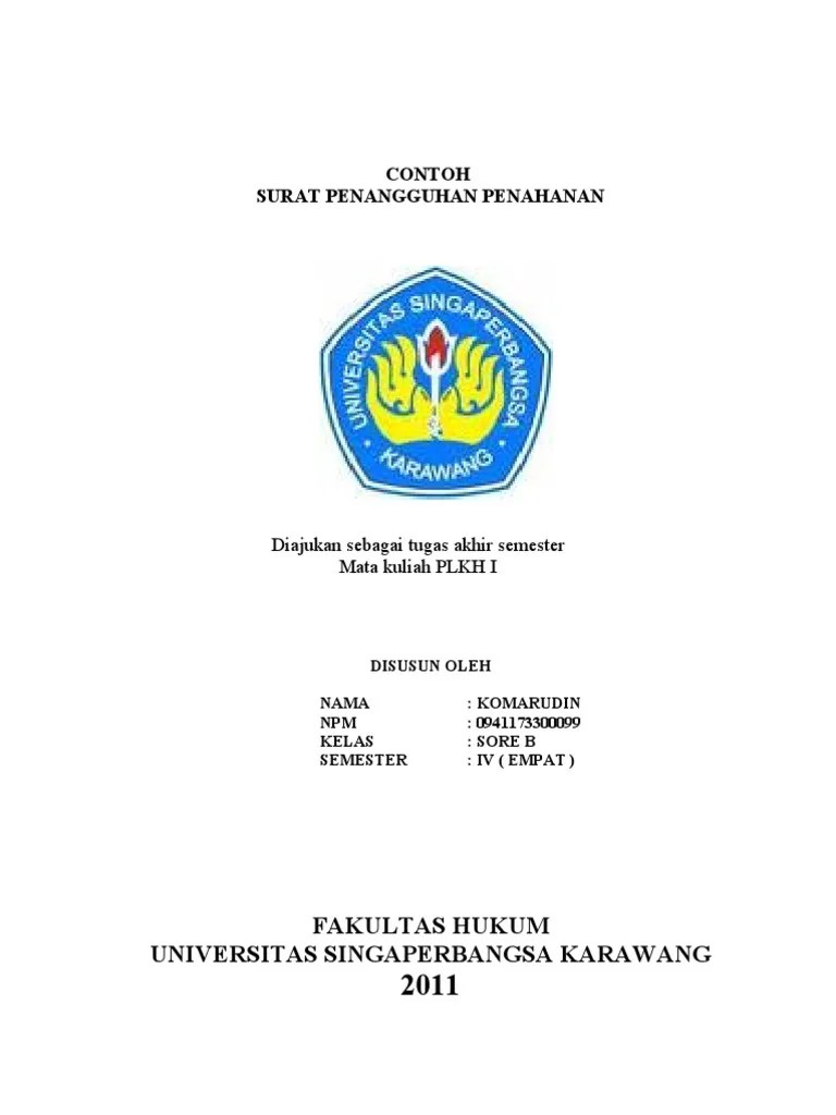 Contoh Surat Permohonan Penangguhan Penahanan | PDF