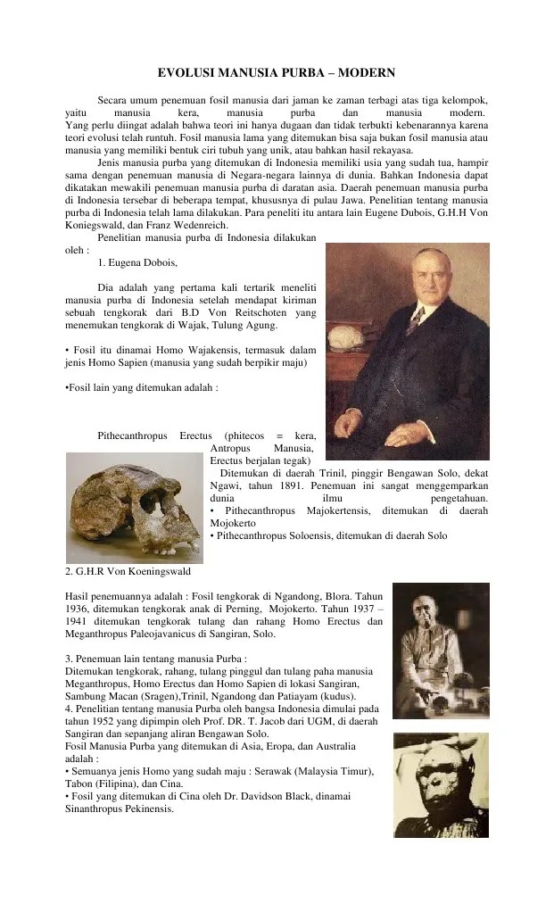 Evolusi Manusia Purba | PDF
