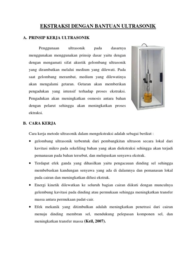 Daun mindi (melia azedarach) untuk uji kandungan. Ekstraksi Dg Bantuan Ultrasonik