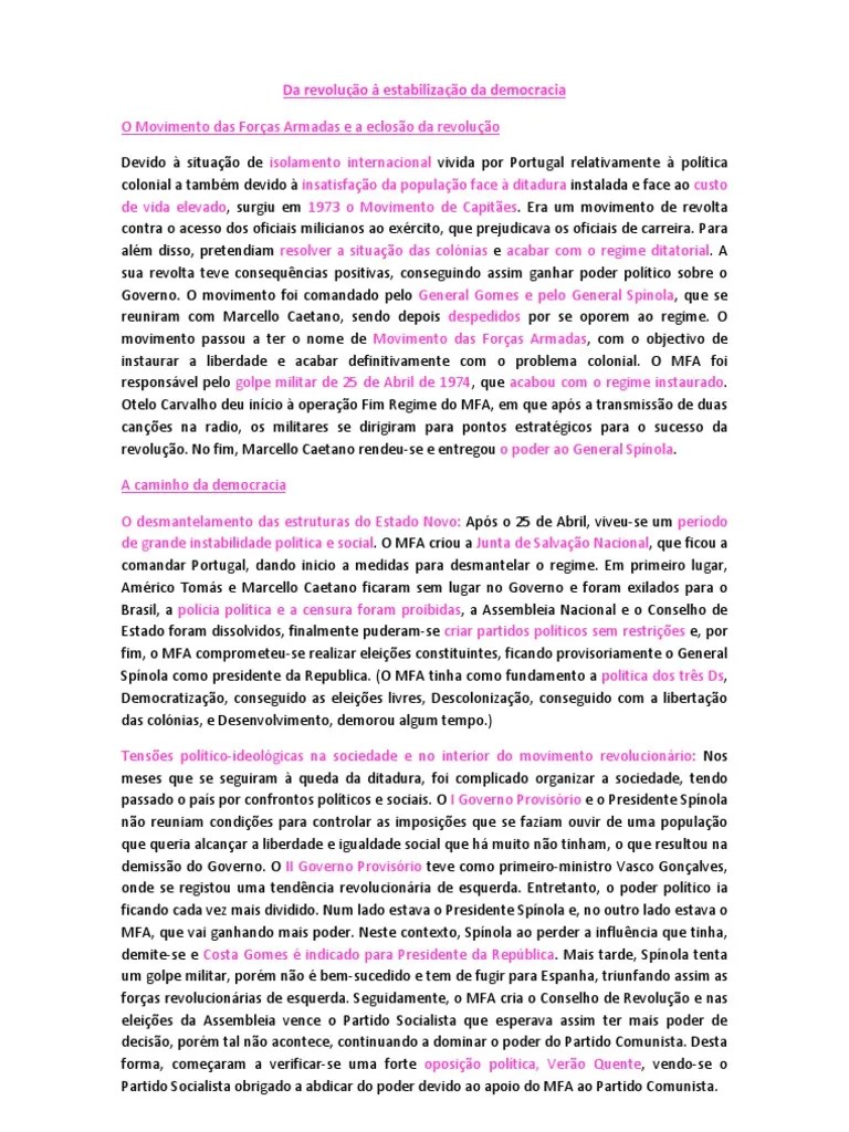 10 Da Revolução À Estabilização Da Democracia | PDF | Angola | República