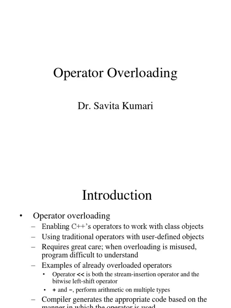 Opertaor Overloading | PDF | Subroutine | Programming Paradigms