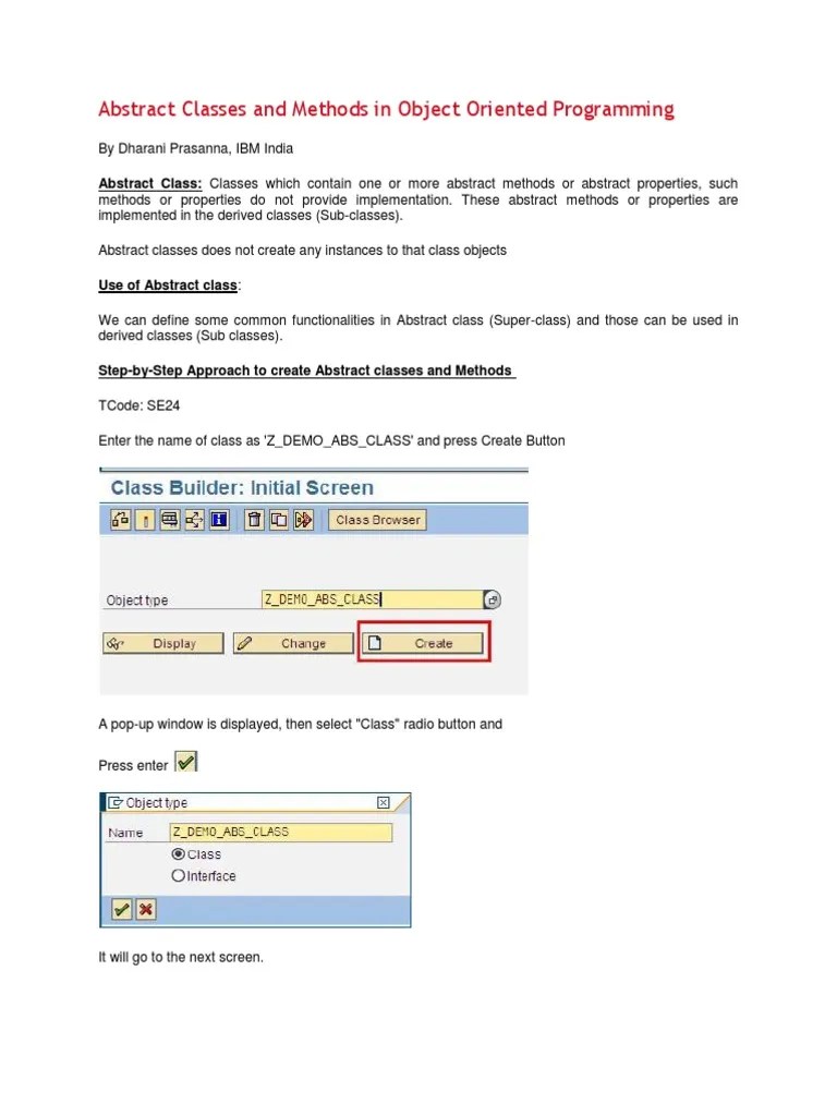 Abstract Classes And Methods In Object Oriented Programming | PDF ...