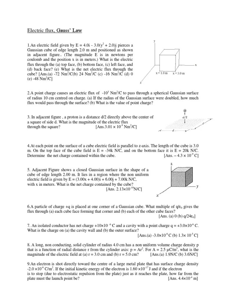 Electrostatics Problems | PDF | Electric Charge | Sphere