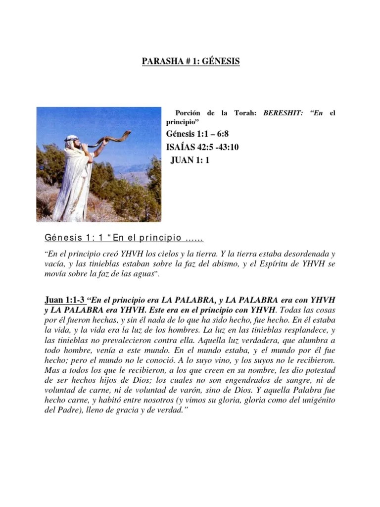 PARASHA #1 Bereshit, En El Principio | PDF