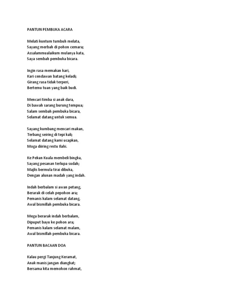 Pantun Pembuka Acara | PDF
