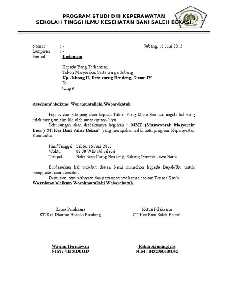 Surat Undangan KOMUNITAS | PDF