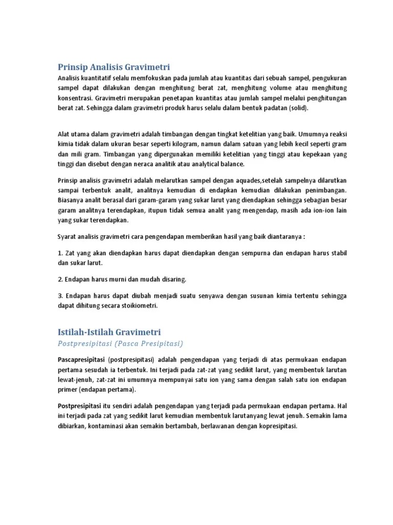 Analisis Gravimetri Pdf