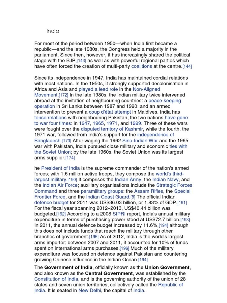 India: Government Of India Union Government Central Government | PDF | Government Of India ...