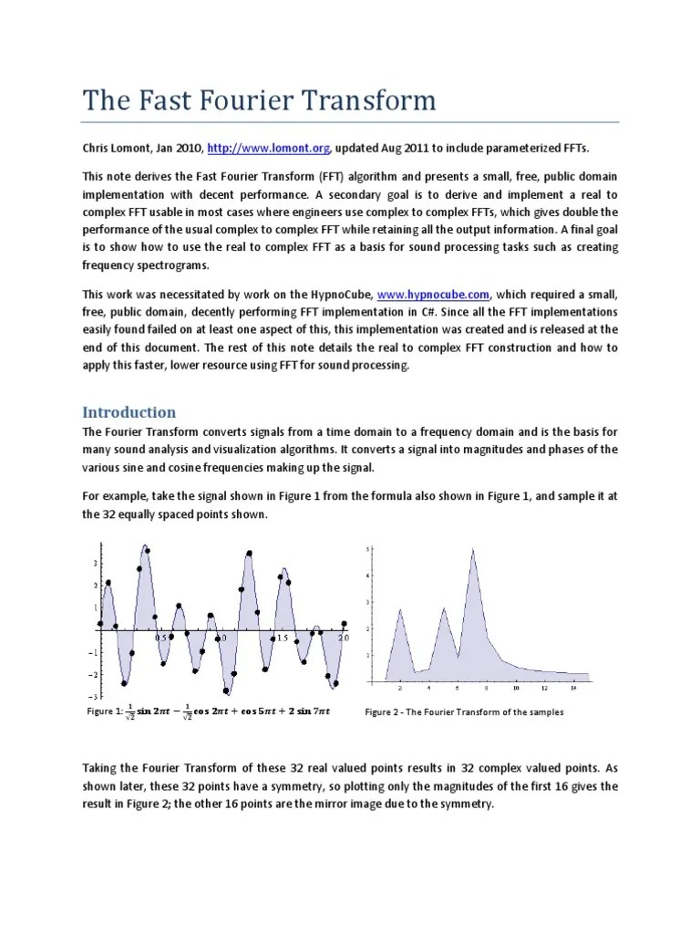 Simple Fft Pdf Fast Fourier Transform Complex Number