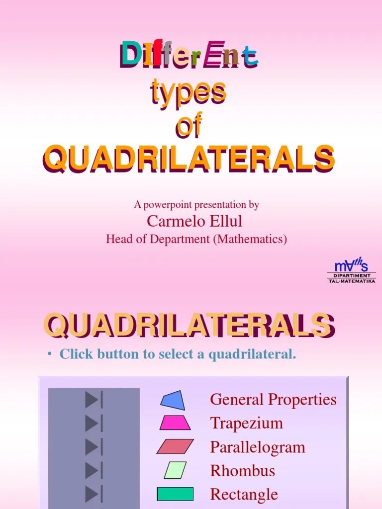 Quadrilaterals - Properties | PDF | Rectangle | Euclid