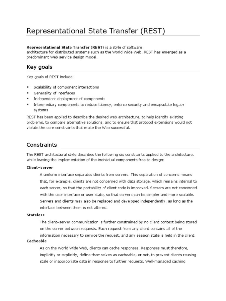 Representational State Transfer (REST) | PDF | Representational State ...