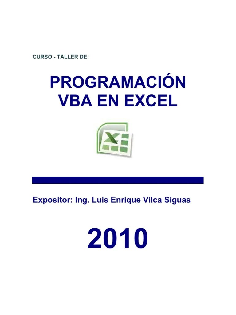 Manual De Vba Para Excel | Descargar Gratis PDF | Objeto (informática) | Microsoft Excel