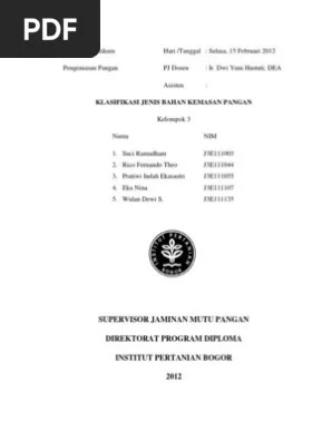 Pengaruh jenis bahan pengemas dan lama penyimpanan terhadap kadar vitamin c dan susut berat cabai rawit (capsicum frutescens l.) Laporan 1 Klasifikasi Jenis Bahan Kemasan Pangan Pdf