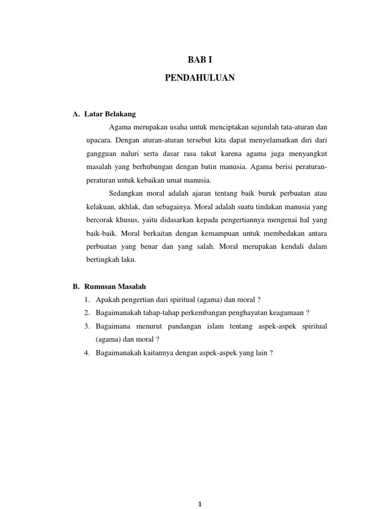 Aspek Spiritual Dan Moral | PDF