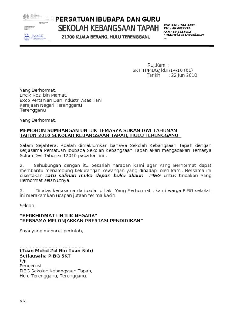 Contoh Surat Mohon Sumbangan Dari Yb Cute766