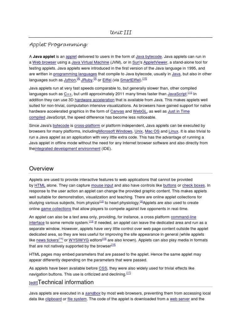 An In-Depth Overview Of Java Applet Programming: Features, Advantages ...