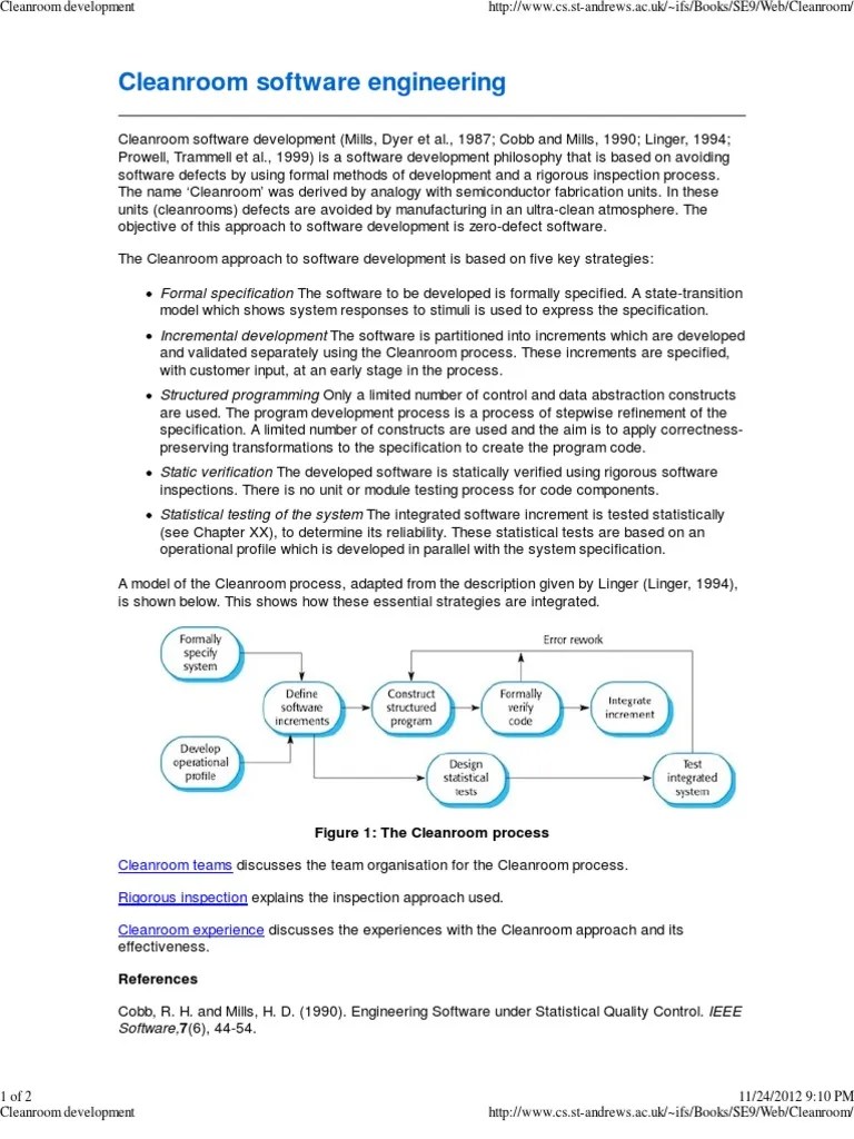 Cleanroom Software Engineering | PDF | Specification (Technical ...