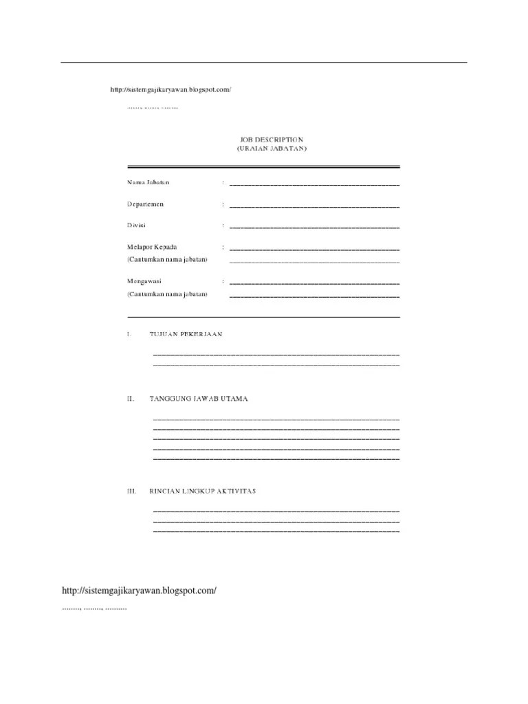 Berikut ulasan mengenai job description. Contoh Job Description Pdf Pdf