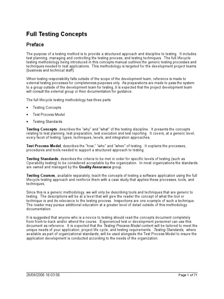 Full Testing Concepts | PDF | Software Testing | Risk