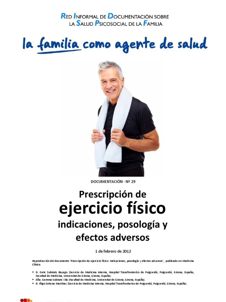 Prescripción De Ejercicio Físico Indicaciones, Posología Y Efectos Adversos 2012 | PDF ...