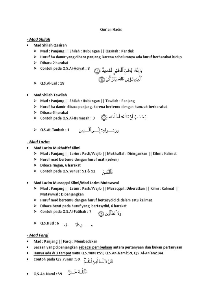 Bank soal atau kumpulan soal ini berisi tentang soal uh (ulangan harian), uts (ulangan tengah semester), uas (ulangan akhir semester), ukk (ulangan kenaikan kelas), un (ujian nasional) yang sengaja kami berikan secara gratis. Rangkuman Qur An Hadits Kelas 9 Pdf