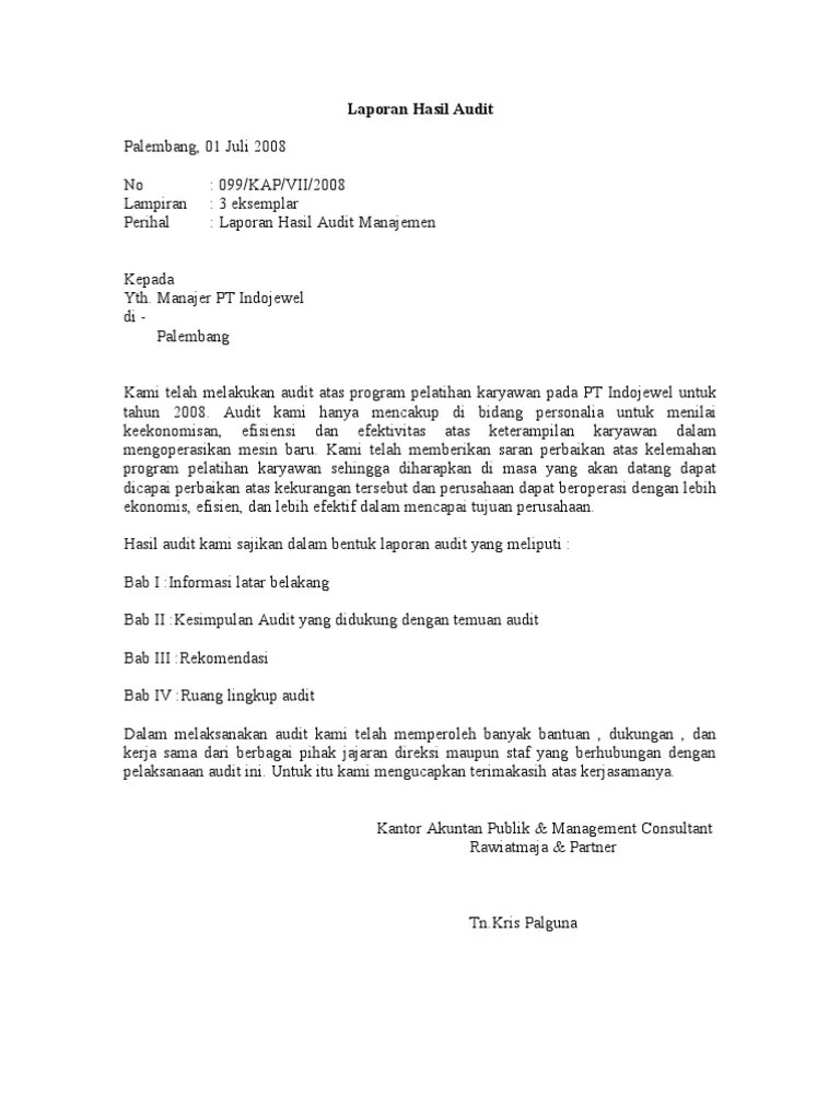 Analisis risiko hazard and operability study (hazops) pada proses plant. Contoh Kasus Audit Manajemen