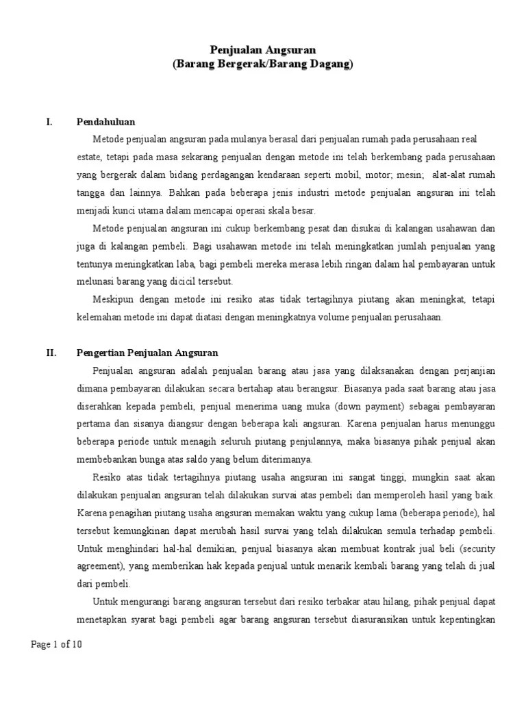 Contoh Soal Dan Jawaban Akuntansi Penjualan Angsuran Cute766