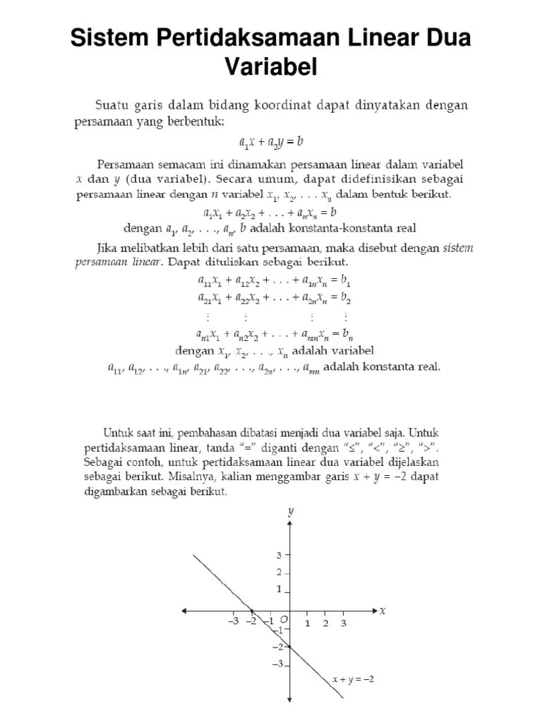 Sistem Pertidaksamaan Linear Dua Variabel | PDF
