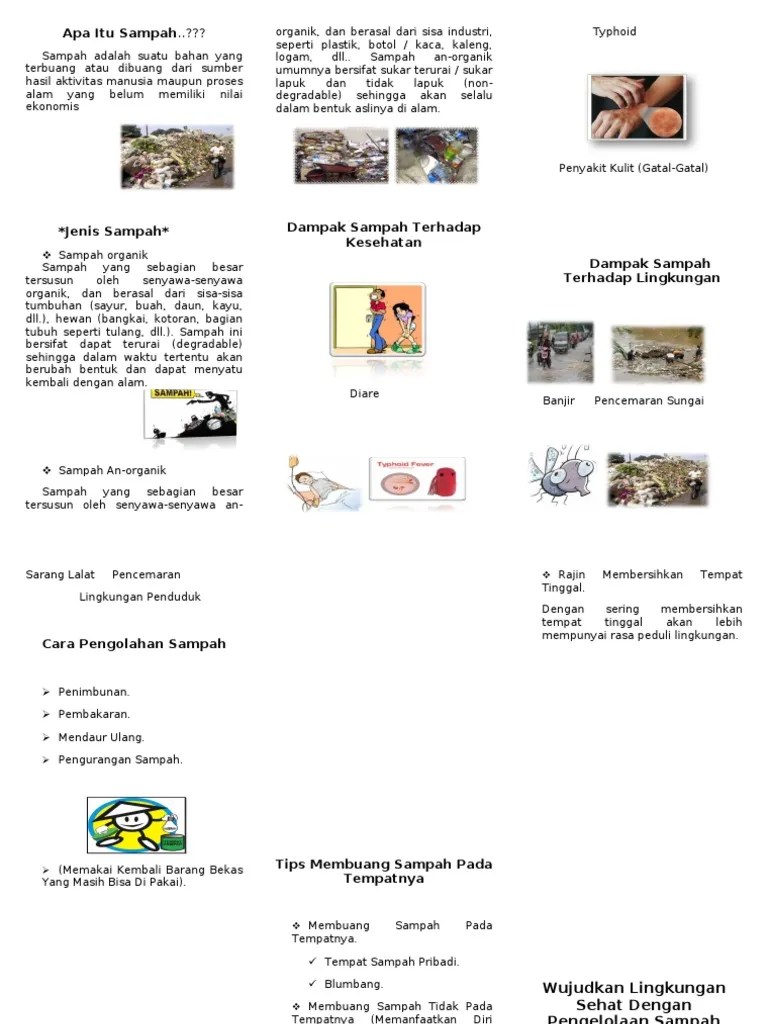 Leaflet Pengelolaan Sampah | PDF