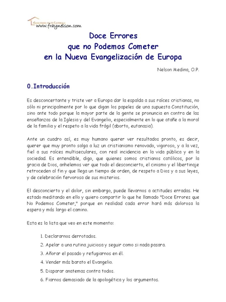 Doce Errores En La Evangelizacion | PDF | Cristo (título) | Iglesia ...