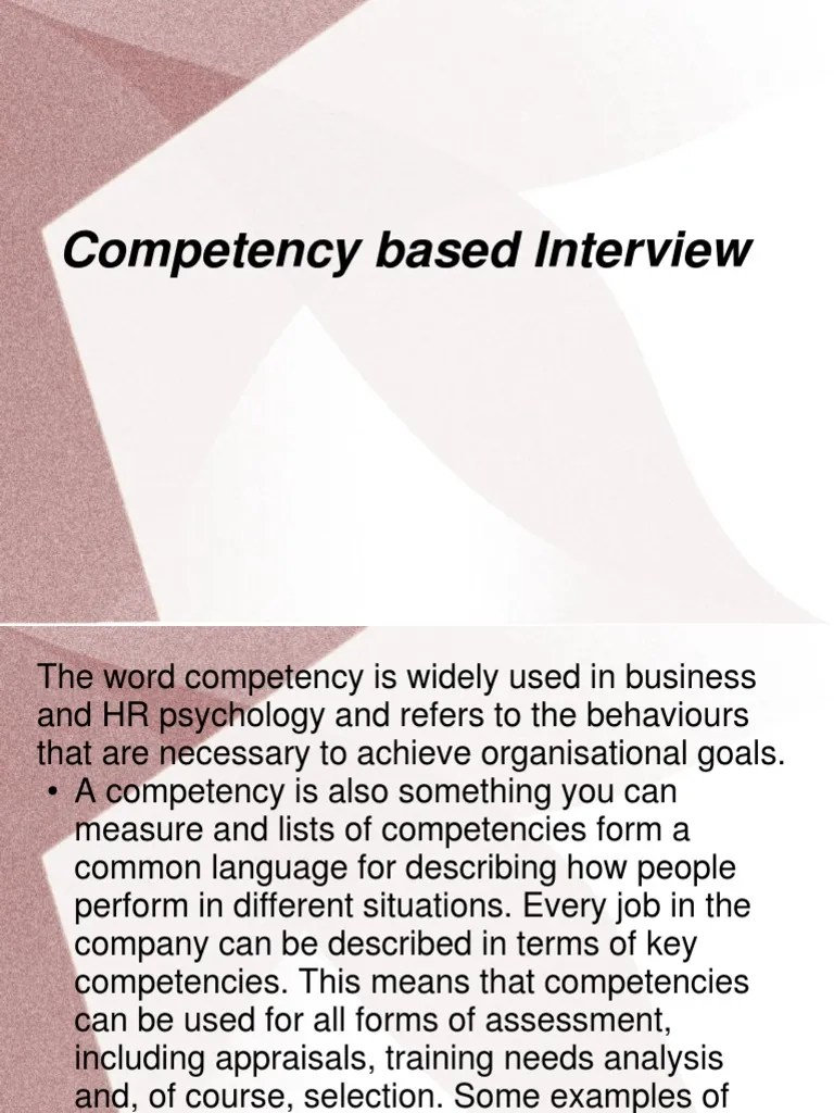 Competency Based Interview | PDF | Competence (Human Resources) | Interview