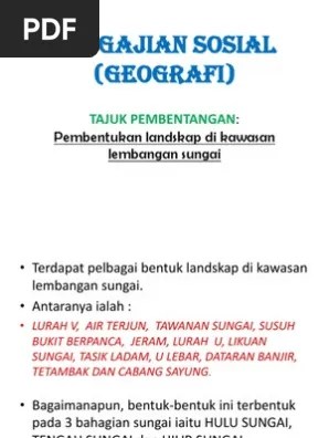 Proses Pembentukan Tasik Ladam : Pemendapan Sungai