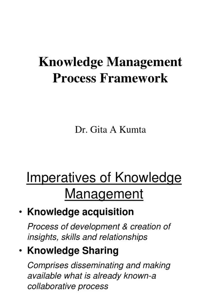 Knowledge Management Process Framework | PDF | Knowledge Management ...