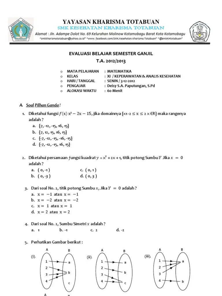 Soal Latihan Dan Pembahasan Un Matematika Smk 2017 