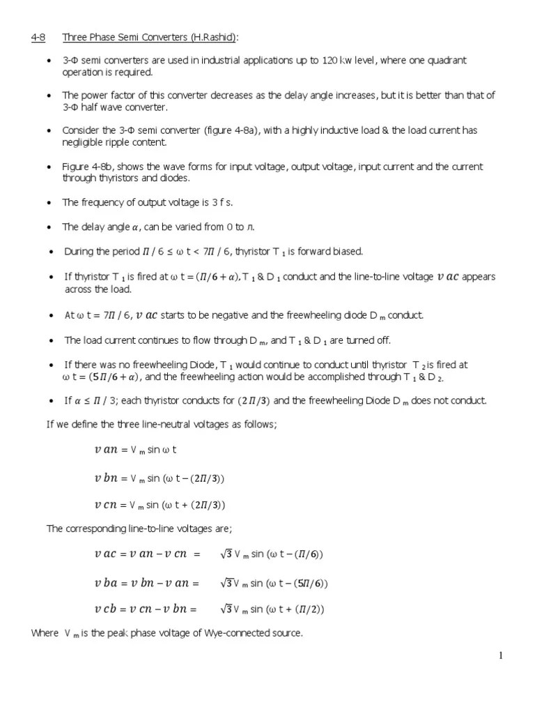 3 Ph Semi Conv E M D 06082012 Diode Rectifier