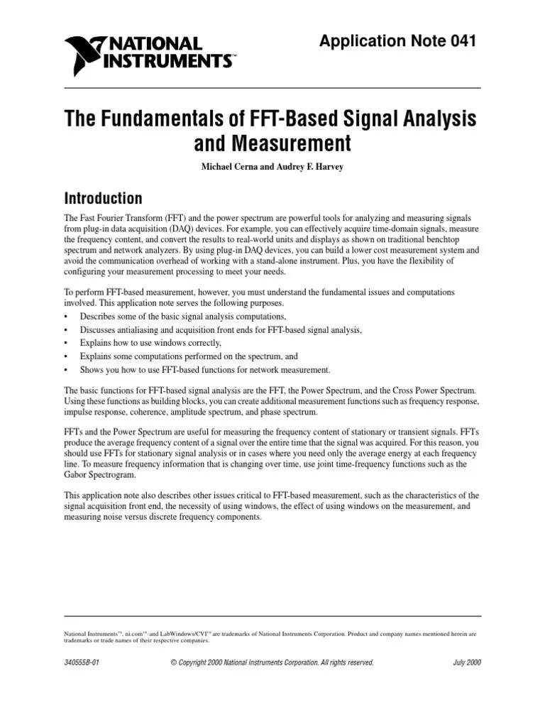 The Fundamentals Of FFT-Based Signal Analysis And Measurements | PDF ...